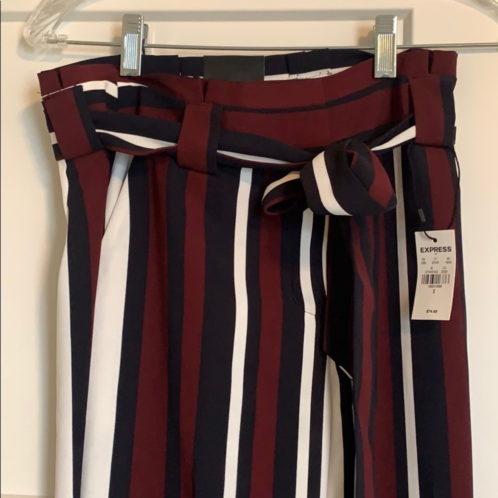 Express skinny striped dress pants.